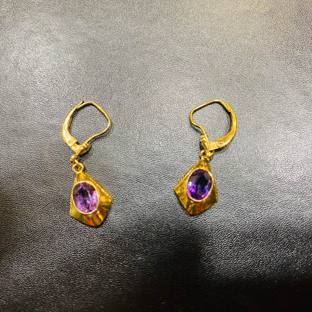 Amethyst earrings 14k